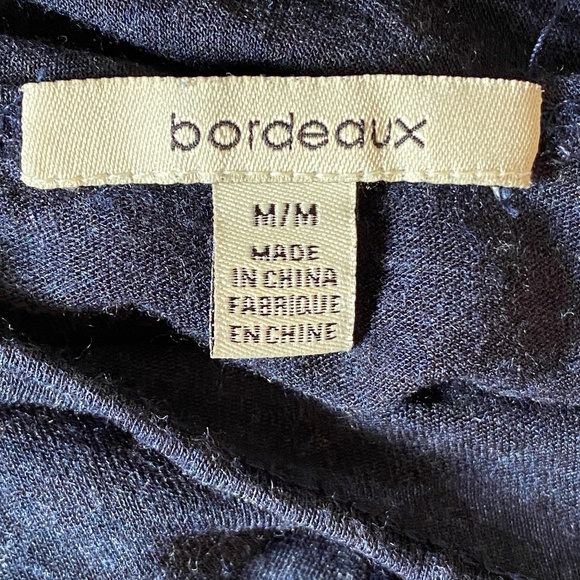 Bordeaux I Anthro I Blue Draped Top with Built-In Tank - Picture 3 of 16